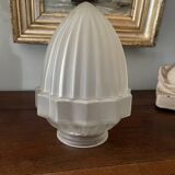 Art Deco frosted glass shell globe