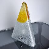 “Pyramid” lamp by Mazzega, orange frosted Murano glass, Italy, 1970