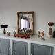 Vintage gold stucco mirror 14x29cm