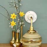 Vintage yellow and gold glass elbow wall light