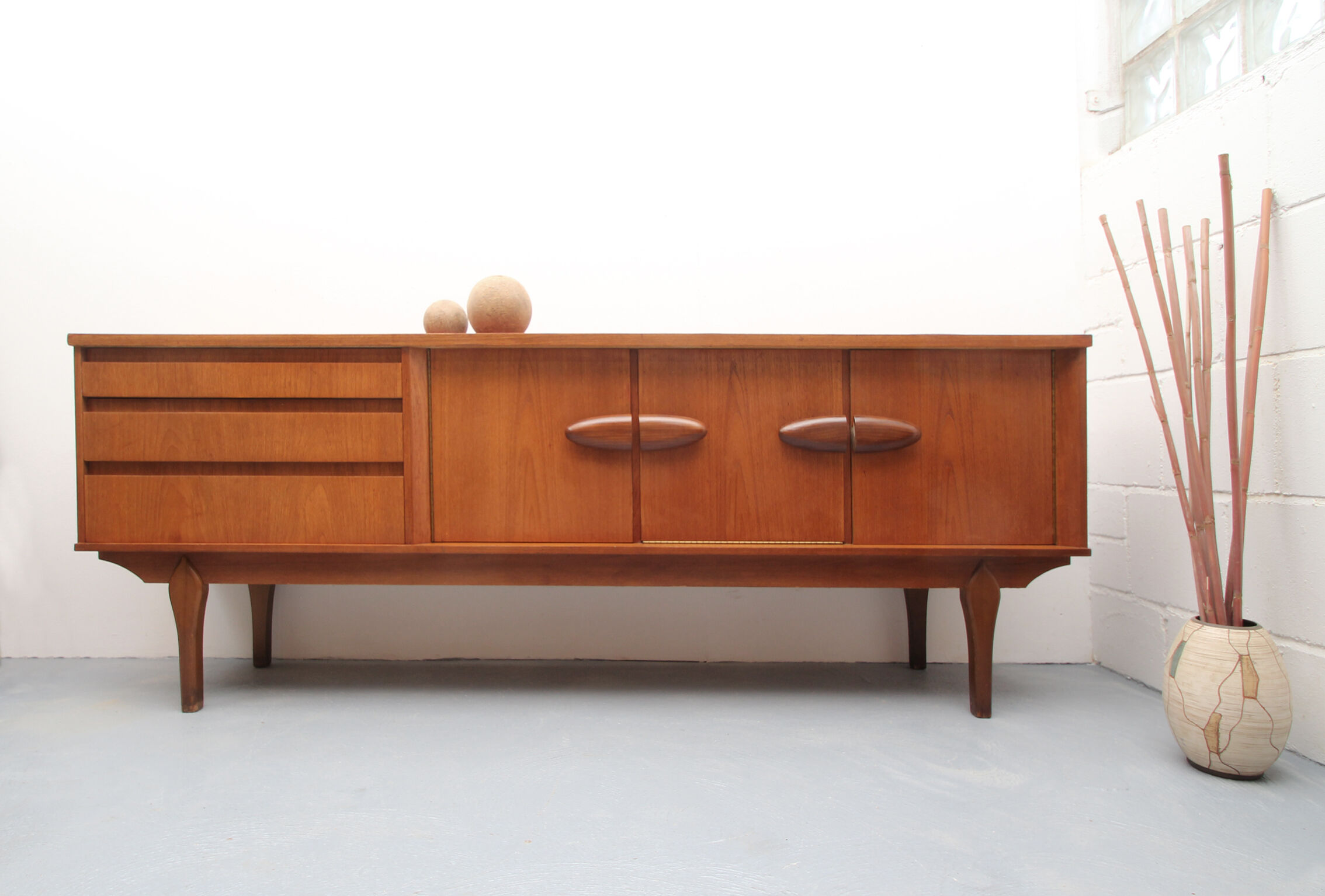 1960s british teak sideboard with bar cabinet