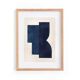 Peinture abstraite 30x40 illustration géométrique bleu foncé signée Eawy