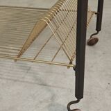 Metal and gilded brass serving trolley