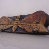 Studio ceramic butterfly wall plaque by Gerhard Liebenthron, Germany, 1982.