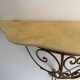 Mid-century floating wall console in wrought iron, 1950, Italy