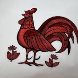 Set of 4 flat plates with red rooster hen decor