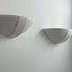 Pair of vintage matte white porcelain wall lights, France 1970.