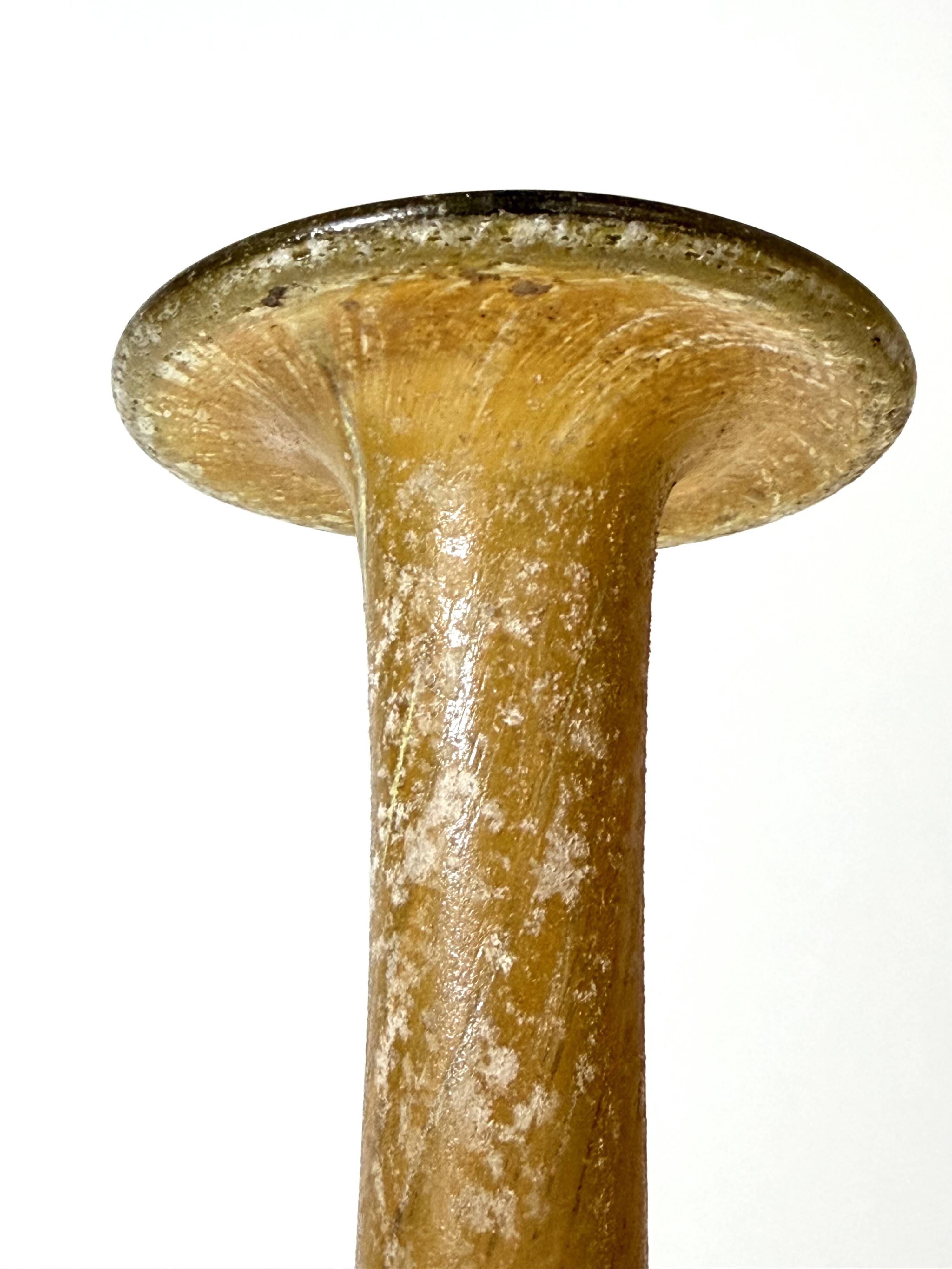 Black and Yellow Scavo Glass Bottle Vase attr. to Gino Cenedese, Italy