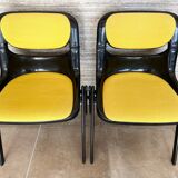 6 back chairs Emilio Ambasz & Giancarlo Peretti, yellow armchair