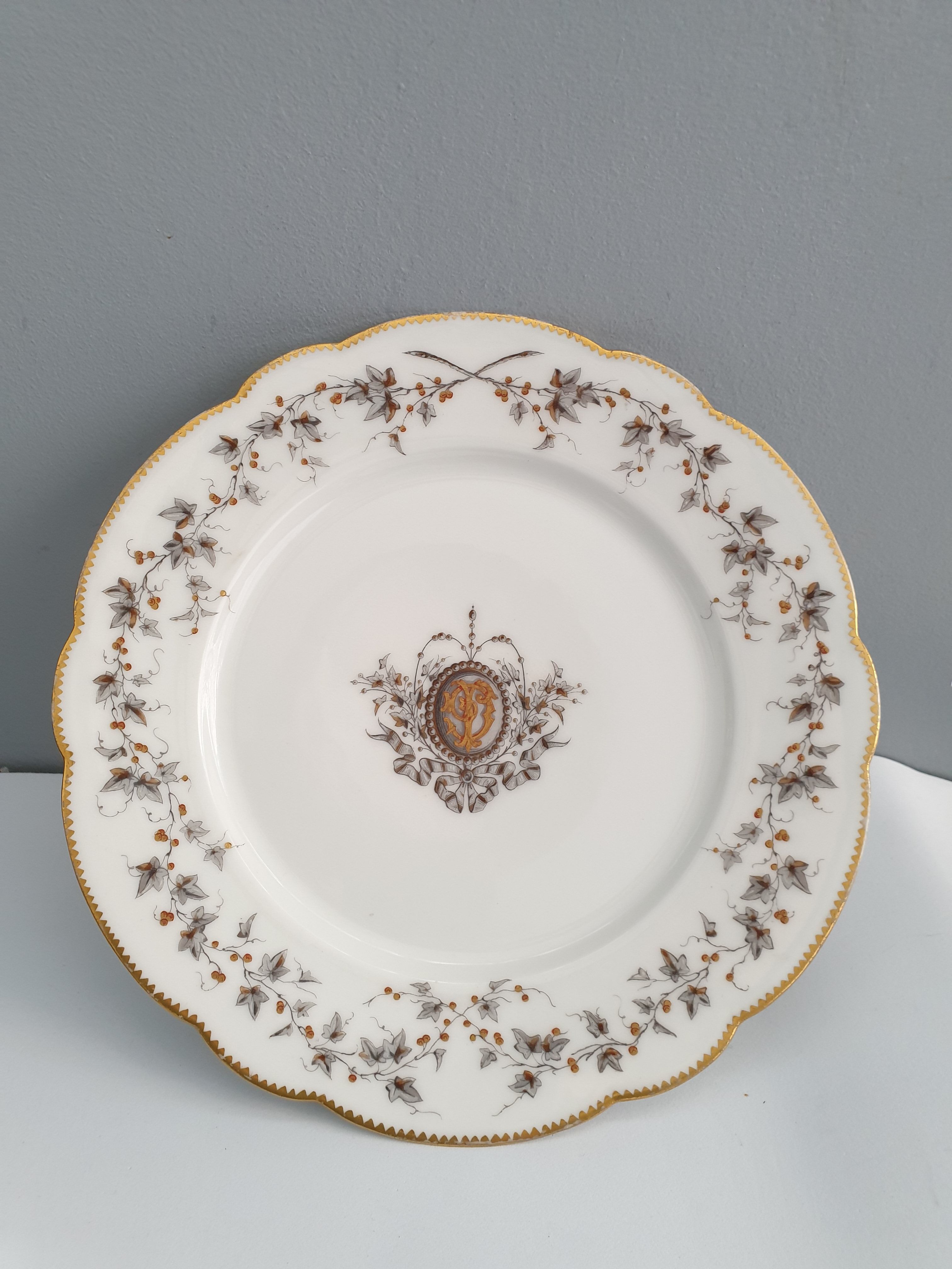 Two antique porcelain plates from Paris The crystal staircase