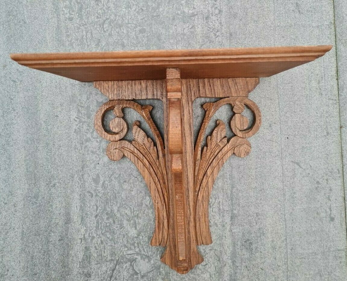Openwork wooden wall shelf