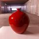 Vase rouge en céramique émaillée