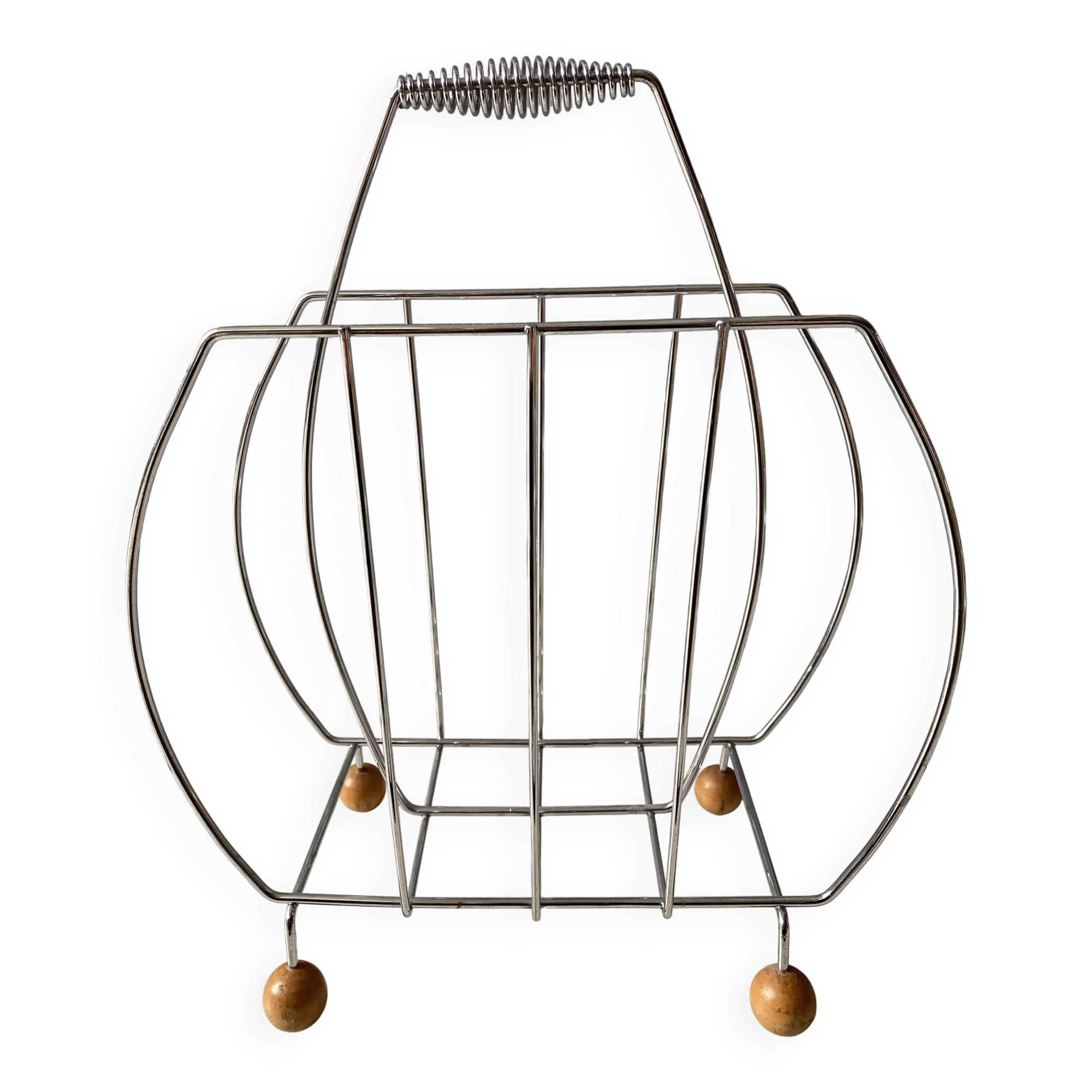Sputnik Magazine Rack / Vinyl Record Holder - Chrome
