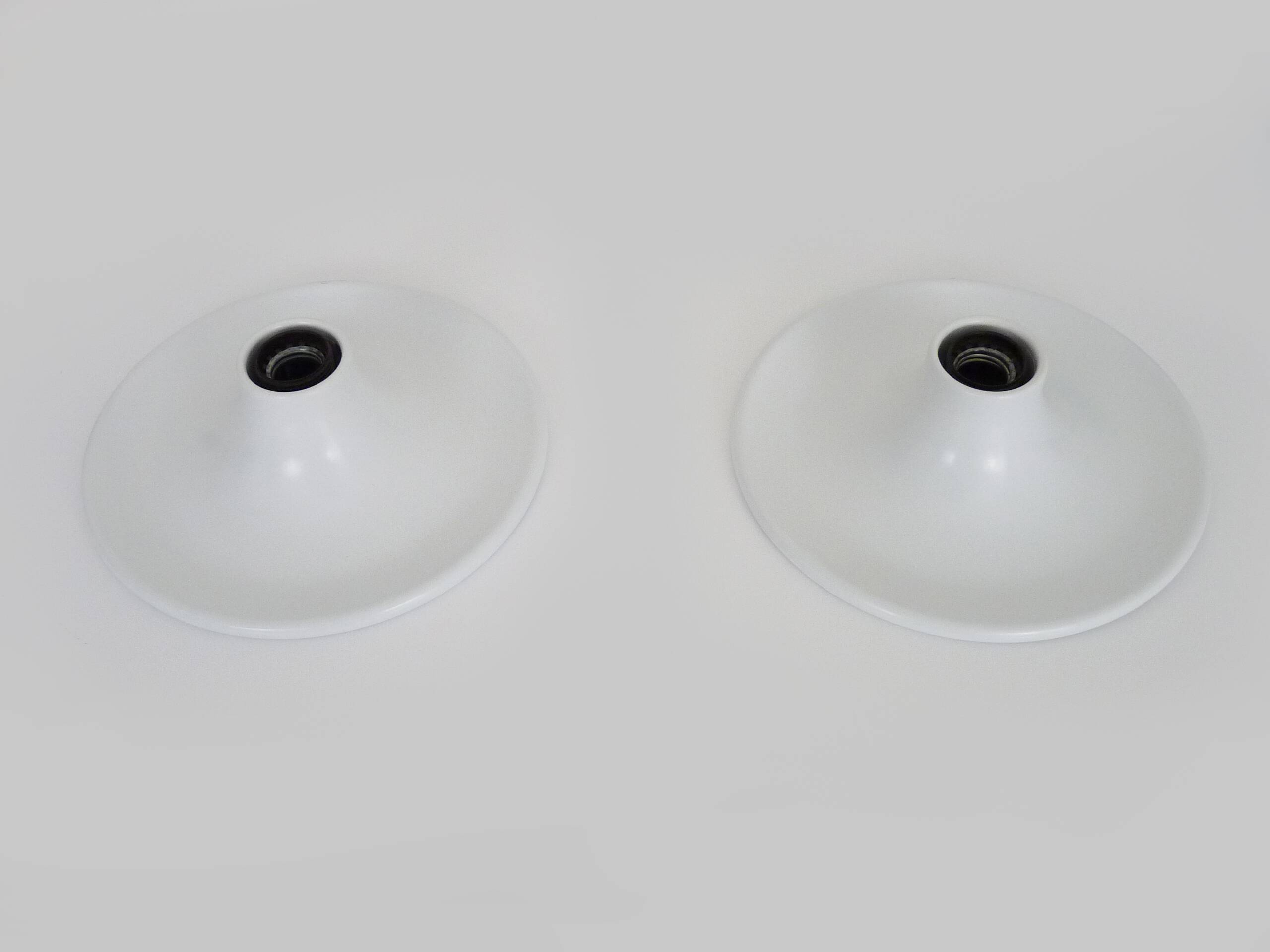 Pair of Targetti disc wall lights, UFO, Italy 1970s