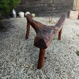 Brutalist wooden bench