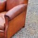 Leather club armchair back mustache from the 30s