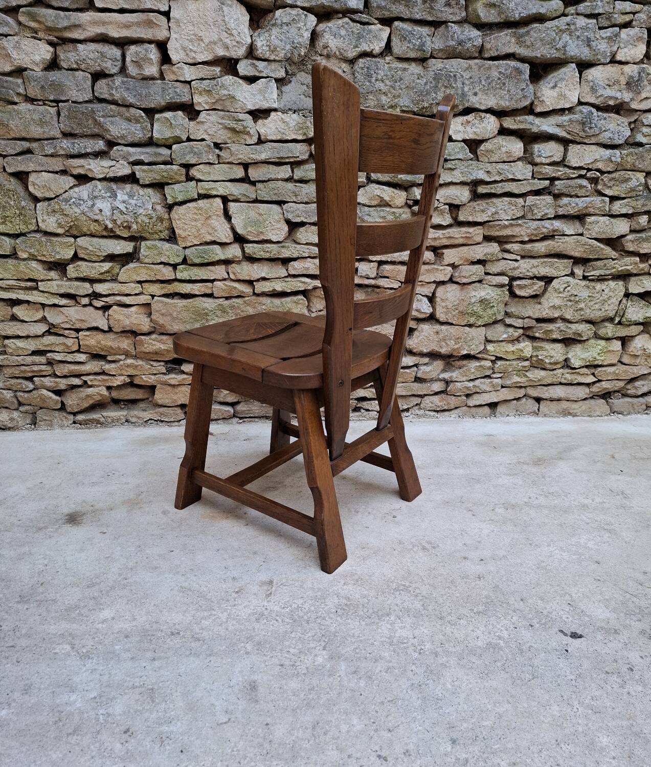 Brutalist oak chairs