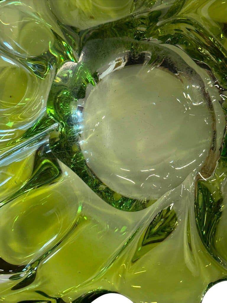Vintage green Murano glass bowl
