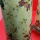 Pair of vases, bronze frame, Lunéville earthenware