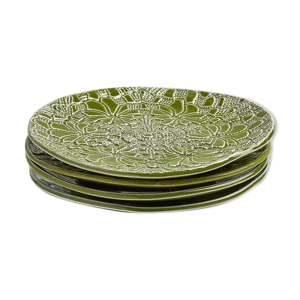Lot de 4 assiettes blanca - olive