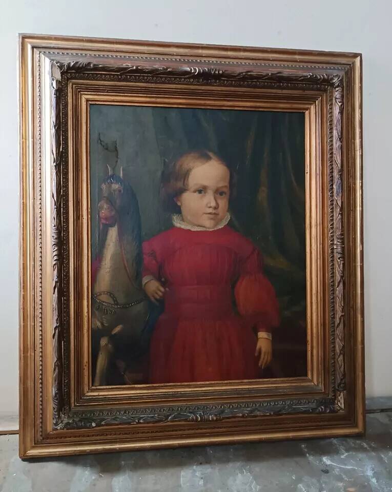 Oil painting on canvas portrait mid-19th century - German school