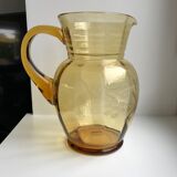 Amber engraved glass decanter 50s