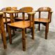 Lot de 6 fauteuils vintage en pin - chaises de salle à manger - chaises en pin par R. Steiner