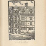 Engraving - 1930s - J Druet - The staircase of the Château de Blois