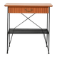 Scandinavian bedside table in mahogany and iron by IKEA, “Rolf” model