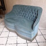 Blue velvet toad sofa