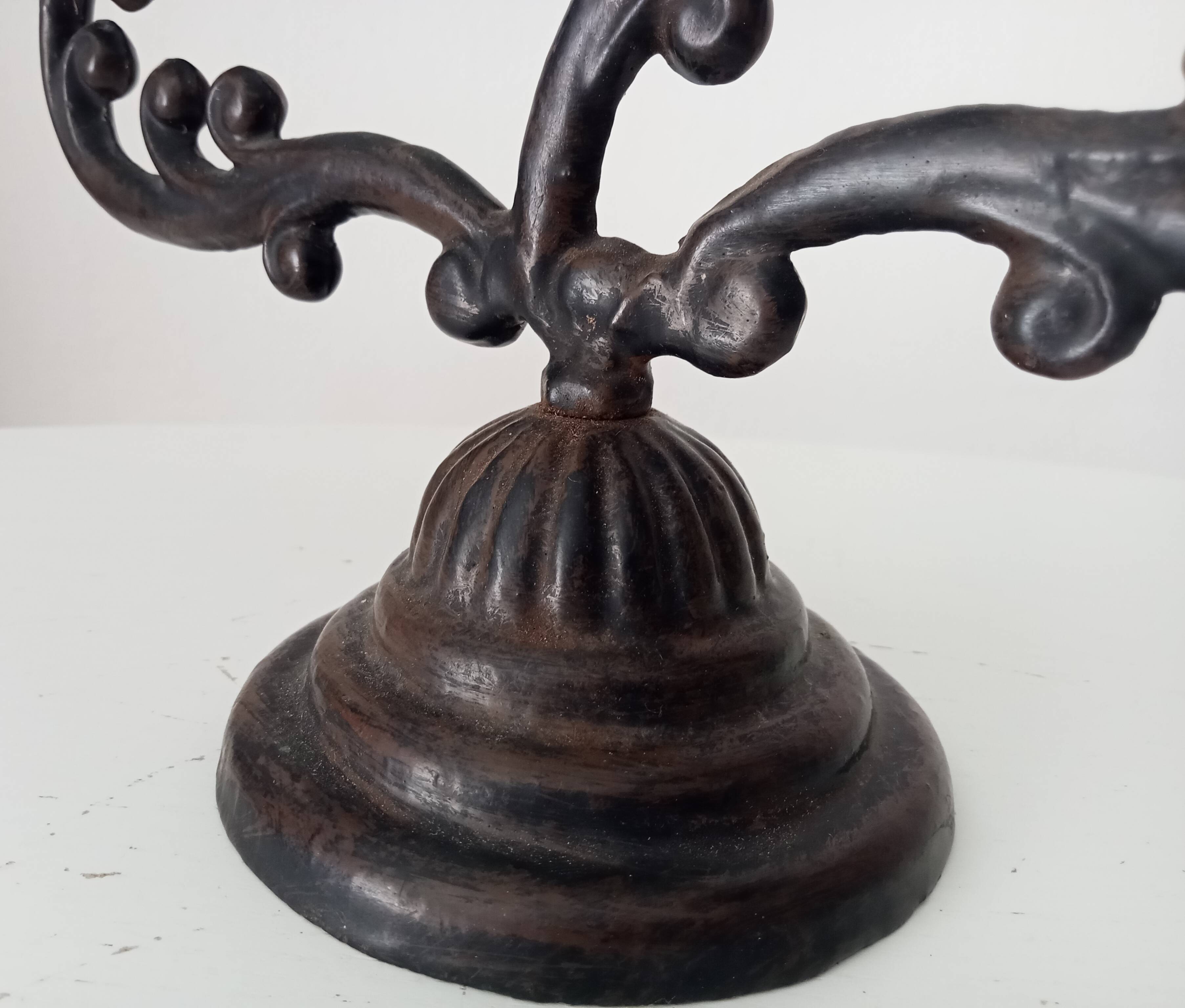 Old enamelled cast iron chandelier