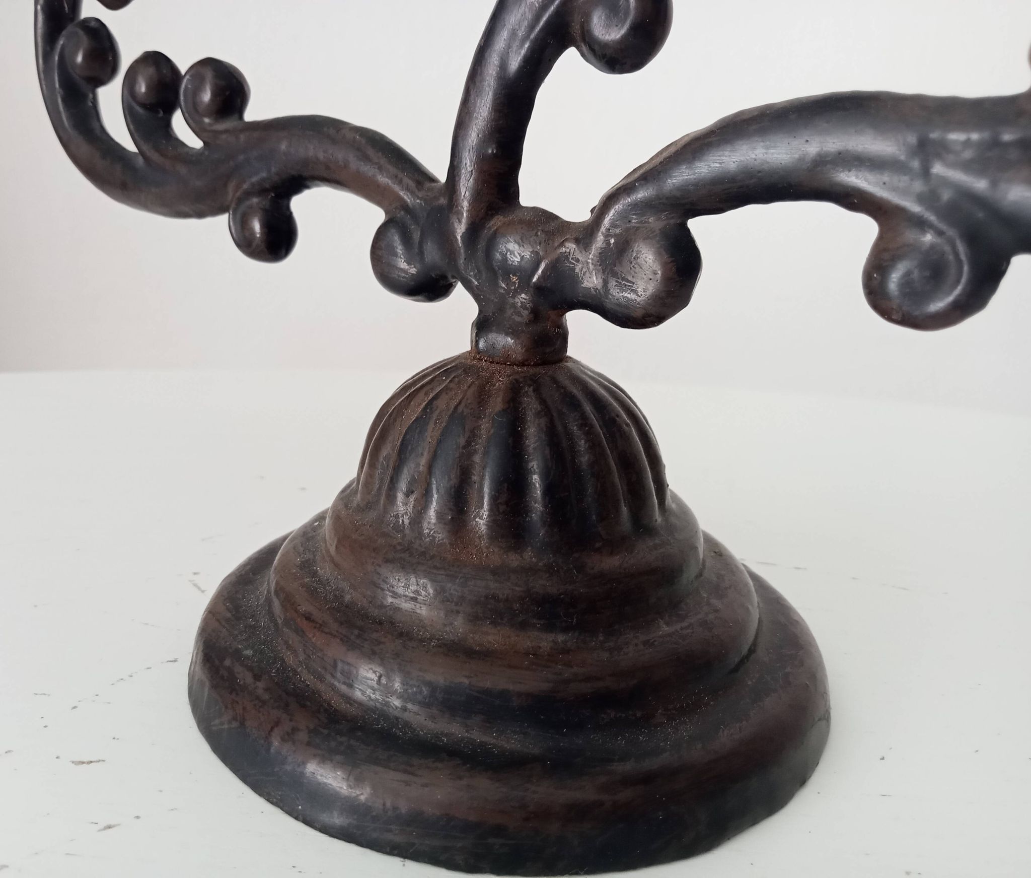 Old enamelled cast iron chandelier