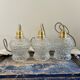 Set of three vintage pendant lamps in chiseled glass