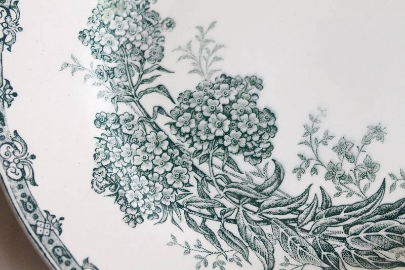 Antique flower plates DAISY St Amand x 2