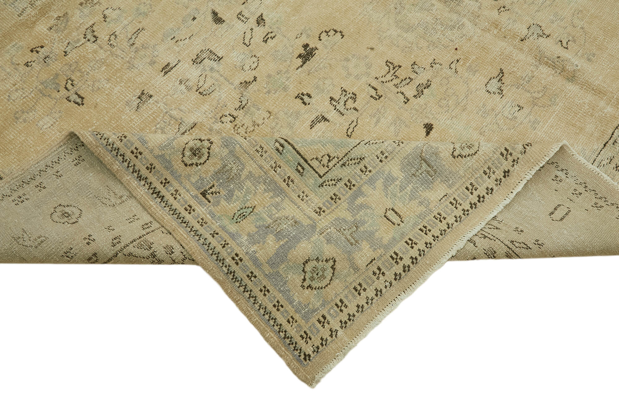 Handmade Oriental Unique 1980s 283 cm x 324 cm Beige Wool Carpet