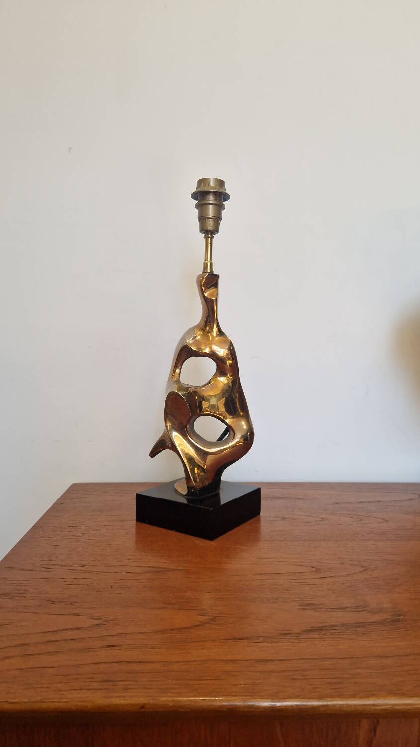 Michel Jaubert, gilt bronze lamp base. 1970s