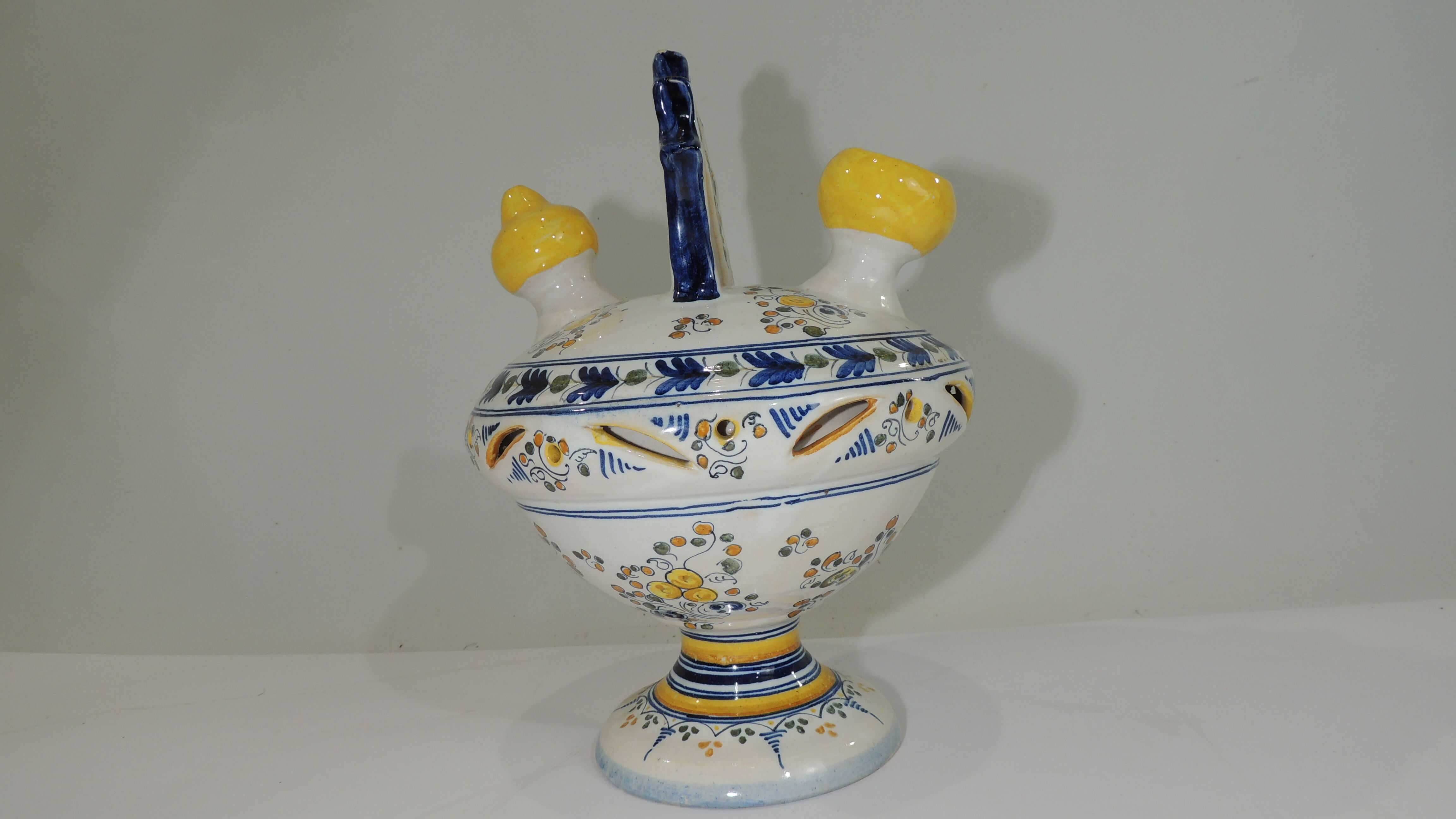 Gargoulette/Glazed terracotta jug/vintage/pitcher