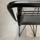 Set of black postmodern Kreuzschwinger chairs by Till Behrens for Schlubach, 1980s.