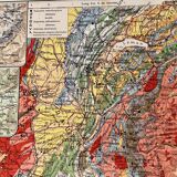 Map of the alps and rhone valley from 1945