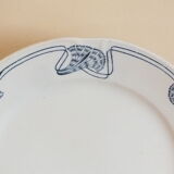 Duo of flat plates Art Nouveau 1900 Onnaing Granite Algeciras