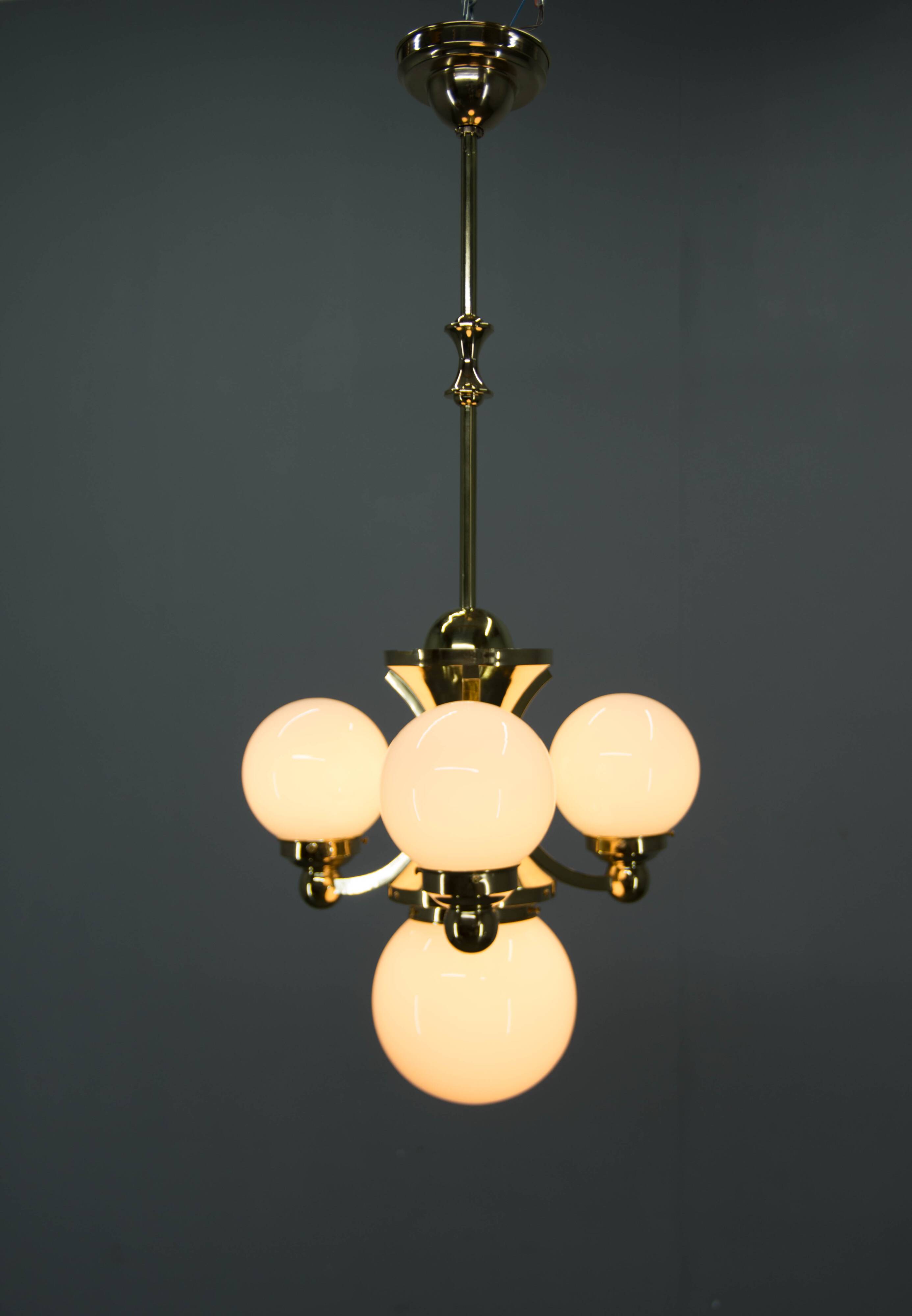 Art Deco Chandelier by Gocar, 1910s, Restored