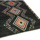 Hand-Knotted Turkish Contemporary 172 cm x 241 cm Black Wool Carpet