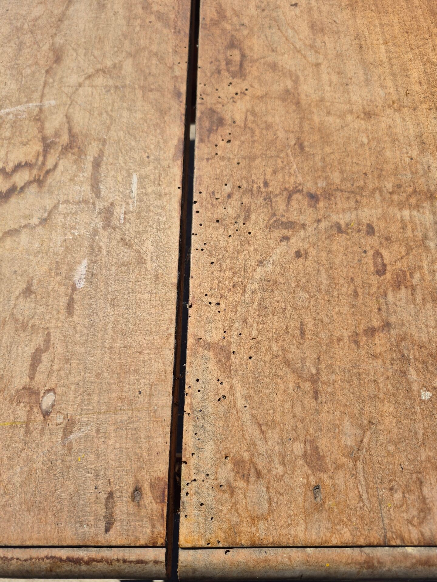 Antique French kitchen table 127 x 83 cm with drawer rustic