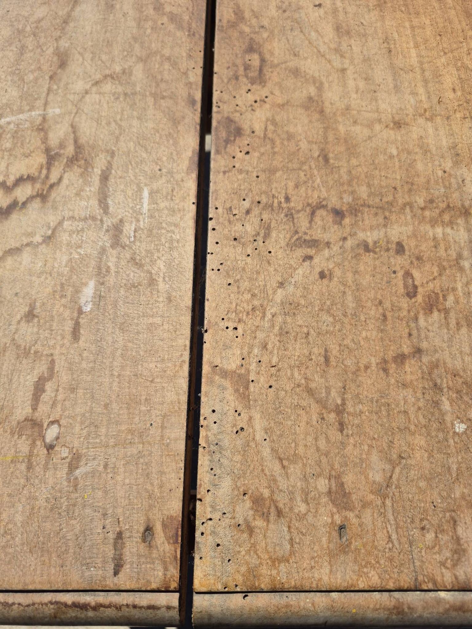 Antique French kitchen table 127 x 83 cm with drawer rustic