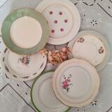 Cake service with mismatched plates