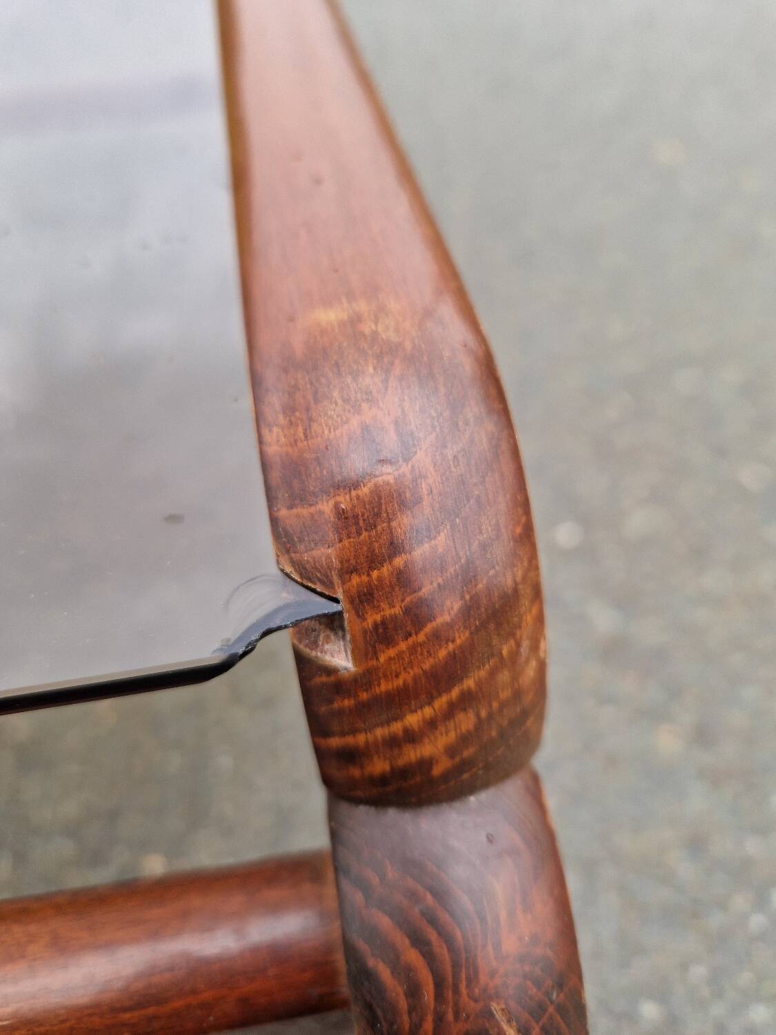 Vintage smoked glass coffee table