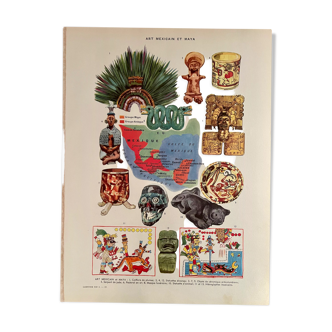 Illustrated plate on Mexican and Mayan art, 1940s-50s