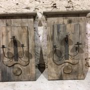 Decorative wall lamp in old wood