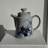 Teapot with stylised blue and brown flowers H18