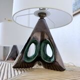 Paire de lampes céramiques forme libre triangle